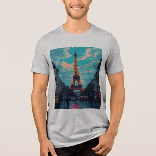 Camiseta Triblenda Pop Art Paris - Vibrante paisaje retro