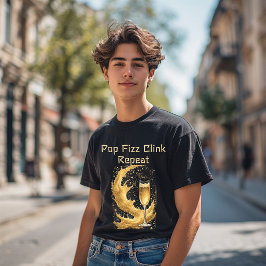 Camiseta Triblenda Pop Fizz Clink Repeat New Year Champagne Sparkles