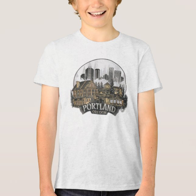 Camiseta Triblenda Portland City Oregon USA (Anverso)