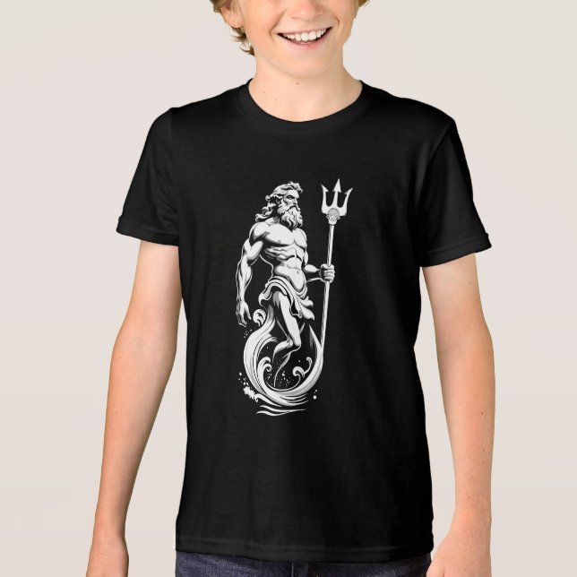 Camiseta Triblenda Poseidón Dios del Mar (Anverso)