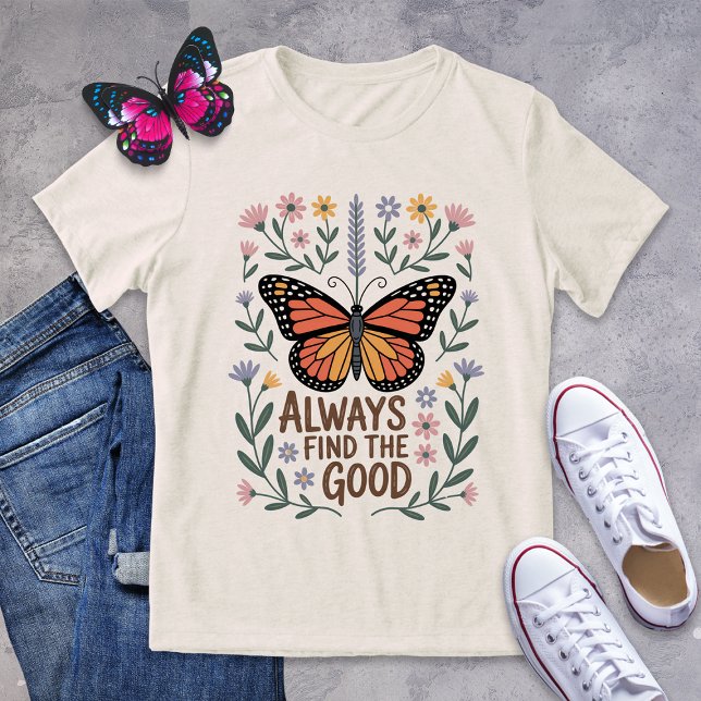Camiseta Triblenda Posibilidad floral de mariposa inspiradora (Subido por el creador)