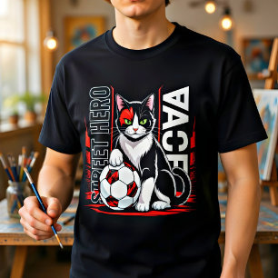 Camiseta Triblenda Póster de Gato Futbolista – Regalo de Héroe de la