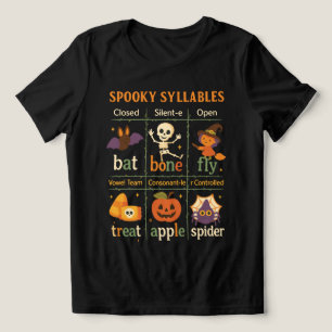 Camiseta Triblenda Póster de Halloween “Sílaba Espeluznante” - Clase