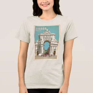 Camiseta Triblenda Poster de viajes de época. Arco de la calle Lisboa