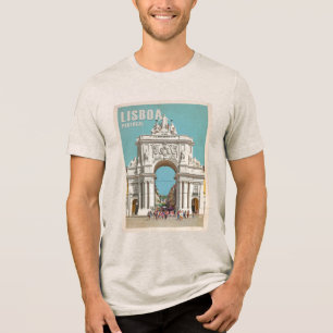 Camiseta Triblenda Poster de viajes de época. Arco de la calle Lisboa