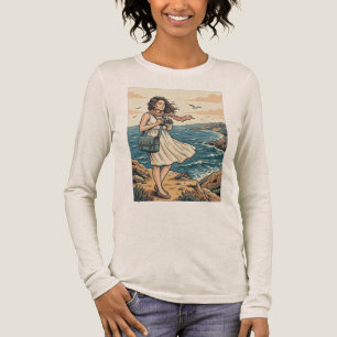 Camiseta Triblenda Póster Ilustrado de Fotografía de Viajes Costeros 