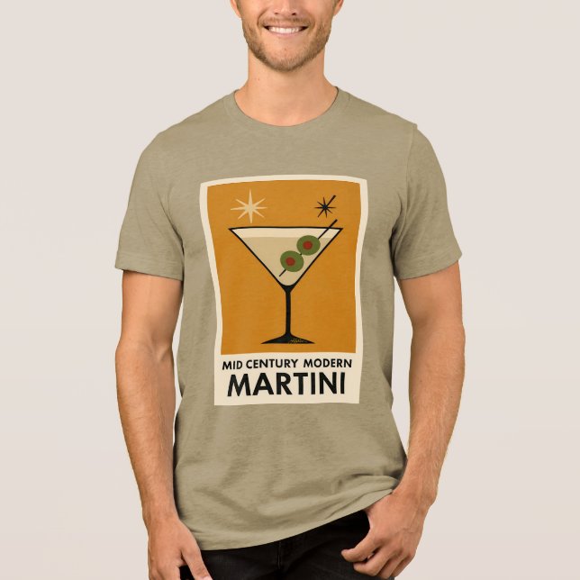 Camiseta Triblenda Poster Style Mid Century Modern Martini (Anverso)