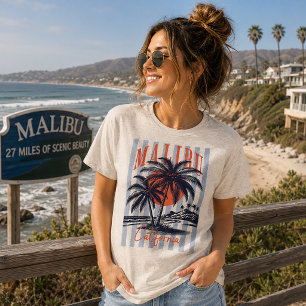 Camiseta Triblenda Póster Vintage Malibu California