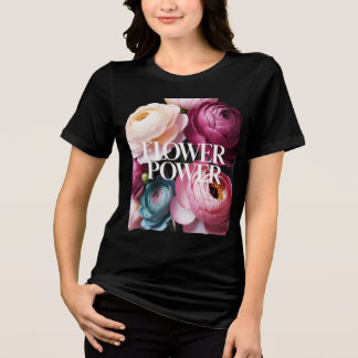 Camiseta Triblenda Potencia de flor | Elegante y vibrante arte digita