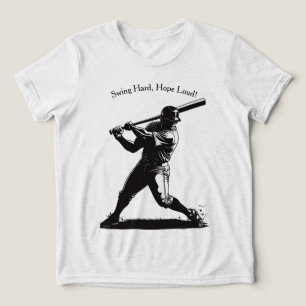 Camiseta Triblenda Power Swing - Diseño de béisbol al estilo cómico
