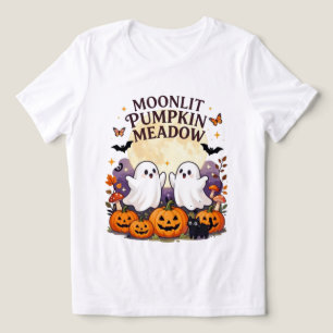 Camiseta Triblenda Prado de Calabaza bajo la Luz de la Luna Fantasmas