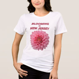 CAMISETA TRIBLENDA PRECIOSO CRISANTEMO ROSA FLORAL BLANCO MUJERES