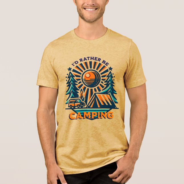 Camiseta Triblenda Prefiero estar acampando vibraciones antiguas (Anverso)