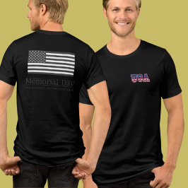 Camiseta Triblenda Premium Memorial Day USA Flag Double-Sided