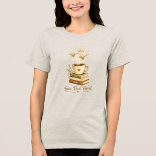 Camiseta Triblenda Prepara. Lee. Repite. Acogedor Café y Amante de