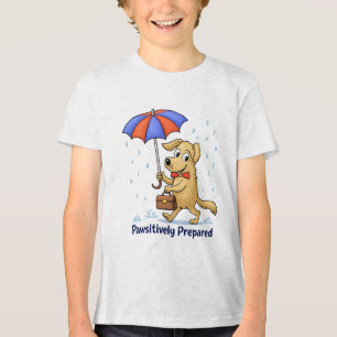 Camiseta Triblenda Preparado con Patas – Perro Adorable con Paraguas