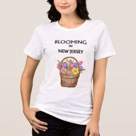 CAMISETA TRIBLENDA PRIMAVERA EN UNA CESTA FLORAL BLANCA PARA MUJERES