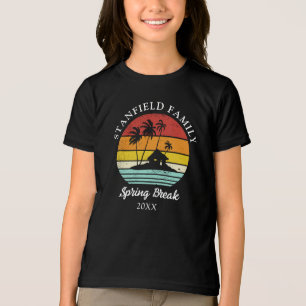 Camiseta Triblenda Primavera Romper palmeras de playa de la familia