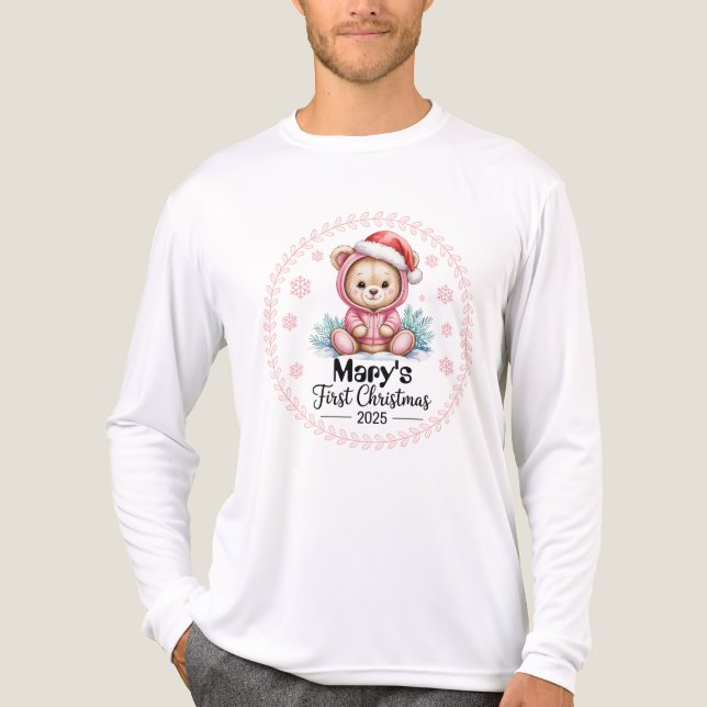 Camiseta Triblenda Primer Tee de Navidad para los hombres del bebé -  (Anverso )