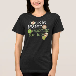 Camiseta Triblenda probador de galletas presentándose al servicio