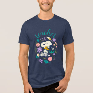 Camiseta Triblenda Profesor de abrazo de flores Snoopy & Woodstock