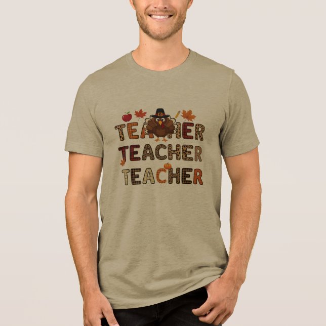 Camiseta Triblenda Profesor de Acción de Gracias (Anverso)