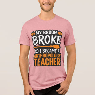 Camiseta Triblenda Profesor de Antropología Escoba de Halloween Rota