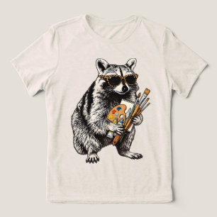 Camiseta Triblenda Profesor de Arte Mapache Pintor de Arte Regalo de 
