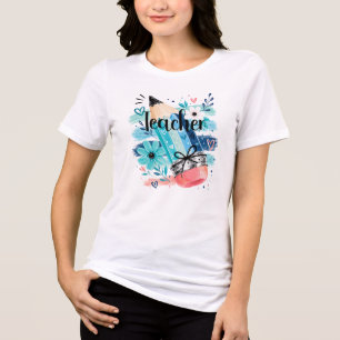 Camiseta Triblenda Profesor, Profesor Floral