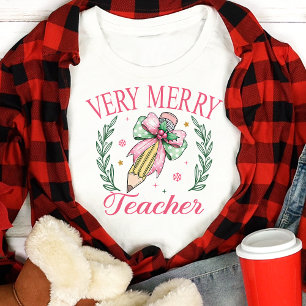 Camiseta Triblenda Profesora Coqueta de Navidad Muy Alegre