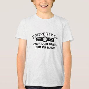 Camiseta Triblenda Propiedad LT personalizada de [raza de perro/nombr