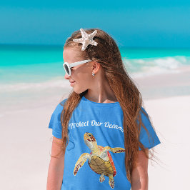 Camiseta Triblenda Proteger nuestros océanos Tortuga de mar verde