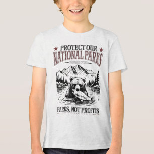 Camiseta Triblenda Proteja Nuestros Parques Nacionales, Bandera Abajo
