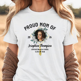 Camiseta Triblenda Proud Mom Of Elegant Floral 2026 Graduation Photo