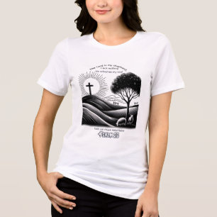 Camiseta Triblenda Psalm 23 Tranquil Escena Pastora