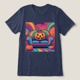 Camiseta Triblenda Psicodélico Jack O Lantern Sofa T-Shirt