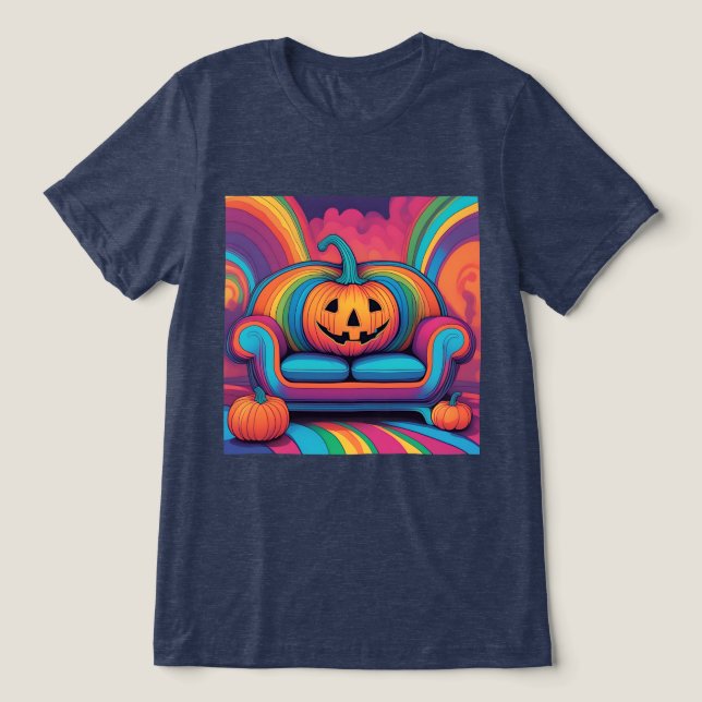 Camiseta Triblenda Psicodélico Jack O Lantern Sofa T-Shirt (Diseño delantero )