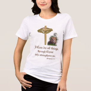 Camiseta Triblenda Puedo hacer todas las cosas a través de la escritu