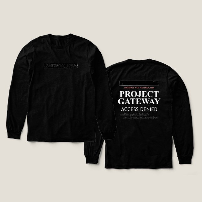 Camiseta Triblenda Puerta de enlace del proyecto - ACCESO NEGADO - Re (Diseño frontal y trasero)