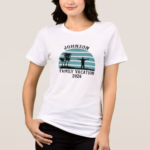 Camiseta Triblenda Puesta de sol del árbol de palma vintage vacacione