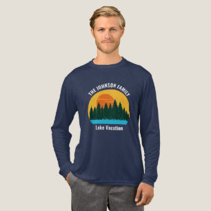 Camiseta Triblenda Puesta de sol en viaje al lago familiar Manga larg