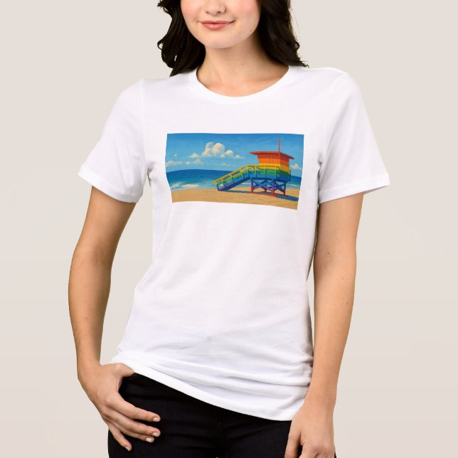 Camiseta Triblenda Puesto de vigilancia del arco iris de la playa de  (Anverso)