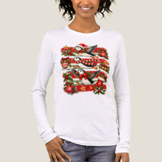 Camiseta Triblenda Puffín navideño vintage fiesta navideña ave