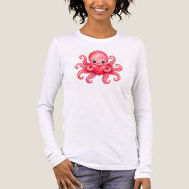 Camiseta Triblenda Pulpito Kawaii Adorable Sosteniendo Corazón