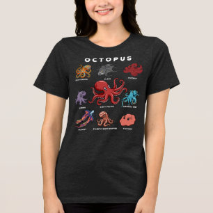 Camiseta Triblenda Pulpos Kawaii del Mundo