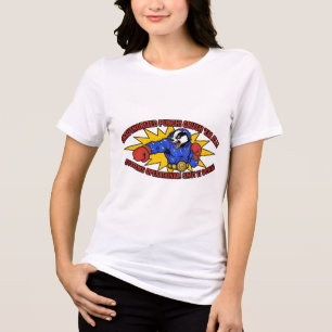 Camiseta Triblenda Puñetazo No Autorizado Luchador Cibernético Azul T