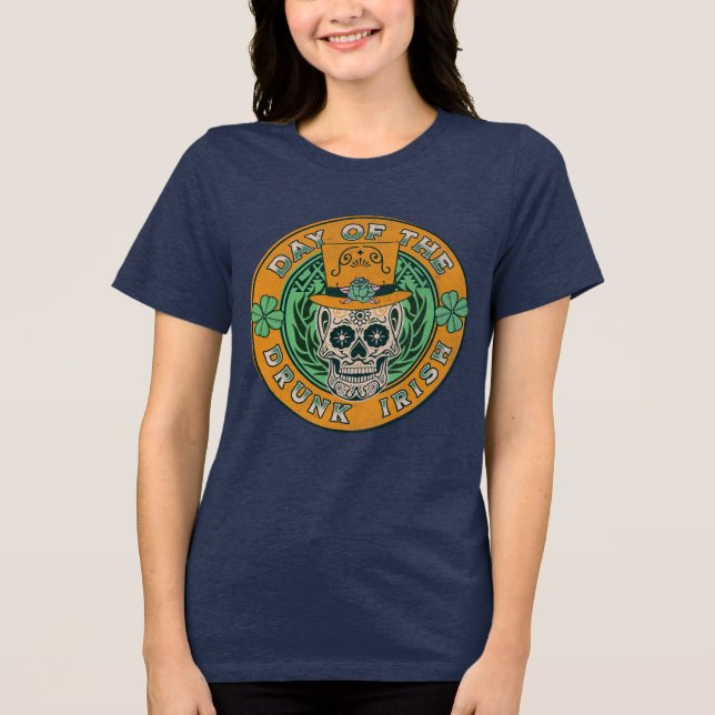 Camiseta Triblenda Punny Irish Drinking St. Patrick's Day (Anverso)