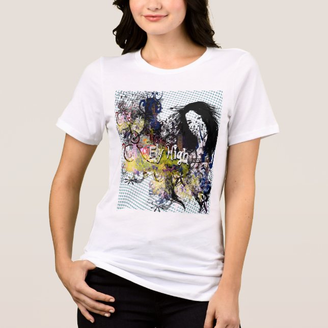 Camiseta Triblenda Puntos retro Resumen Volando alto (Anverso)