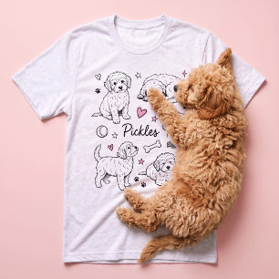 Camiseta Triblenda Pupaloo Cute Doodle Pet Sketch Collage