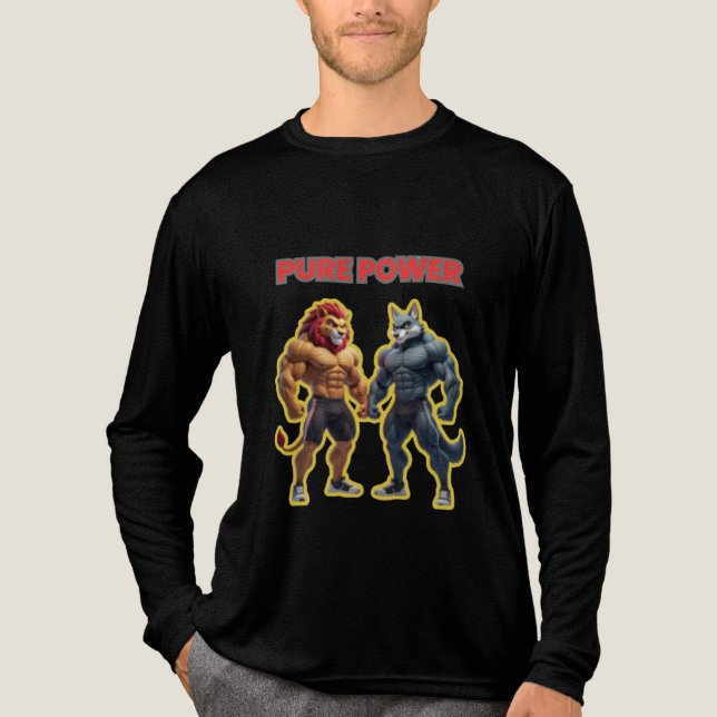 Camiseta Triblenda Pure Power – Strong Animal Muscle Cartoon Design (Anverso)
